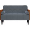Pohovka Loveseat s podhlavníkem, , 110 cm, samet [4100601] (Barva Světle šedá)