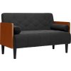 Pohovka Loveseat s podhlavníkem, , 110 cm, samet [4100601] (Barva Světle šedá)
