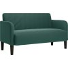 Loveseat Sofa 109 cm samet [4100588] (Barva Tmavě šedá)