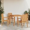 Stohovatelné zahradní židle 4 ks 56,5x57,5x91 cm masivní teak [3157901]