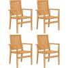 Stohovatelné zahradní židle 4 ks 56,5x57,5x91 cm masivní teak [3157901]