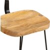 Barové stoličky 2 ks 49x43x79 cm Masivní dřevo Mango [4013517] (Barva Černá)