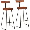 Barové stoličky 2 ks 49x43x103 cm Masivní dřevo Mango [4013518] (Barva Hnědá)