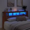 Čelo postele s LED 200x18,5x103,5 cm kompozitní dřevo [857692] (Barva Staré dřevo)