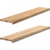 Okenní parapety 2ks tmavě hnědé 120x25x2 cm masivní dub [4009146] (Barva Světle hnědá)