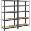5patrové regály 2 ks ocel a kompozitní dřevo [3307599] (Barva Antracitová)