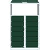 Box na 1 popelnici 72 x 81 x 115 cm ocel [4006171] (Barva Zelená)