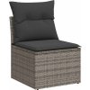 8dílná zahradní sestava s poduškami polyratan akácie [3327462] (Barva Šedá)