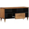TV skříňka 100 x 33 x 46 cm masivní mangovníkové dřevo [358300] (Barva medová hnědá)