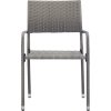Zahradní jídelní židle 2 ks stohovatelné polyratan [318719] (Barva Šedá)