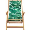 Skládací plážová křesla 2 ks textil a masivní dřevo [3214489] (Barva Vzor listí)