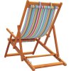 Skládací plážová křesla 2 ks textil a masivní dřevo [3214489] (Barva Vzor listí)