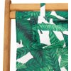 Skládací plážová křesla 2 ks textil a masivní dřevo [3214489] (Barva Vzor listí)