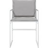Zahradní židle s poduškami 4 ks ocel a textilen [4008587] (Barva Bílá)