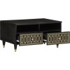 Konferenční stolek 80 x 54 x 40 cm masivní mangovníkové dřevo [358333] (Barva Černá)