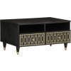 Konferenční stolek 80 x 54 x 40 cm masivní mangovníkové dřevo [358333] (Barva Černá)