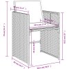 7dílný zahradní jídelní set s poduškami polyratan [3277863] (Barva Béžová)