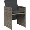 15dílný zahradní jídelní set s poduškami polyratan [3277765] (Barva Šedá)