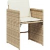 9dílný zahradní jídelní set s poduškami polyratan [3277875] (Barva Béžová)