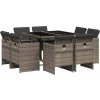 9dílný zahradní jídelní set s poduškami polyratan [3277783] (Barva Šedá)