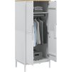 Šatní skříň FLORO 77 x 53 x 171 cm masivní borovice [374006] (Barva Bílá)