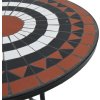 Mozaikový bistro set terakotový a bílý železo a keramika [3216355] (Barva Terakotová a černá)