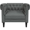 Křeslo Chesterfield textil [372538] (Barva Světle šedá)