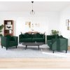 3dílná sedací souprava s polštáři samet [3209249] (Barva Tmavě zelená)