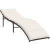 Zahradní lehátka 2 ks se stolkem polyratan [368255] (Barva béžová a krémová)