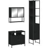 3dílný set koupelnového nábytku kompozitní dřevo [3214675] (Barva Černá)