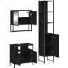3dílný set koupelnového nábytku kompozitní dřevo [3214675] (Barva Černá)