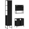 3dílný set koupelnového nábytku kompozitní dřevo [3214675] (Barva Černá)