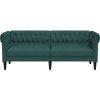 Chesterfield pohovka 3místná textil [372560] (Barva Tmavě zelená)