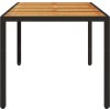 Zahradní stůl s akáciovou deskou 190x90x75 cm polyratan [365541] (Barva Černá)