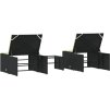 2dílná zahradní lehátka se stolkem polyratan [368422] (Barva Černá)