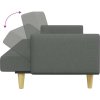 2místná rozkládací pohovka s podnožkou textil [3216244] (Barva Tmavě šedá)