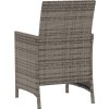 3dílný bistro set s poduškami polyratan [365125] (Barva Šedá)