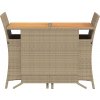3dílný bistro set s poduškami polyratan [365125] (Barva Šedá)