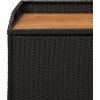 Úložná lavice černá 100 x 50 x 52 cm polyratan a akáciové dřevo [365949] (Barva Černá)