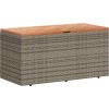 Zahradní úložný box 110x50x54 cm polyratan akáciové dřevo [365957] (Barva Béžová)