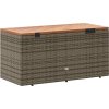 Zahradní úložný box 110x50x54 cm polyratan akáciové dřevo [365957] (Barva Béžová)