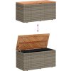 Zahradní úložný box 110x50x54 cm polyratan akáciové dřevo [365957] (Barva Béžová)