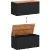 Zahradní úložný box 110x50x54 cm polyratan akáciové dřevo [365957] (Barva Béžová)