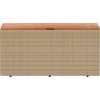 Zahradní úložný box 110x50x54 cm polyratan akáciové dřevo [365957] (Barva Béžová)