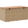 Zahradní úložný box 110x50x54 cm polyratan akáciové dřevo [365957] (Barva Béžová)