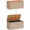 Zahradní úložný box 110x50x54 cm polyratan akáciové dřevo [365957] (Barva Béžová)