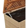 Zahradní úložný box 110x50x54 cm polyratan akáciové dřevo [365957] (Barva Béžová)