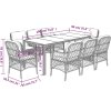 9dílný zahradní jídelní set s poduškami polyratan [3212035] (Barva Šedá)