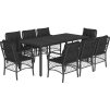 9dílný zahradní jídelní set s poduškami polyratan [3212035] (Barva Šedá)