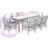 9dílný zahradní jídelní set s poduškami polyratan [3212035] (Barva Šedá)